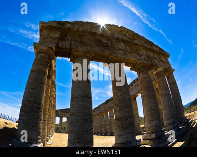 Vieux temple grec de Segesta, Sicile Banque D'Images