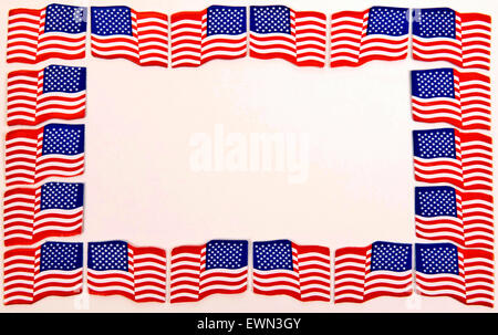 Patriotic American flag border blank dans le centre pour votre copie. Banque D'Images