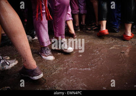 Riscos de Bilibio, Haro, La Rioja, Espagne. 29 juin 2015. Haro carnavaliers à Bataille de vin qui a lieu chaque année sur la journée. Banque D'Images