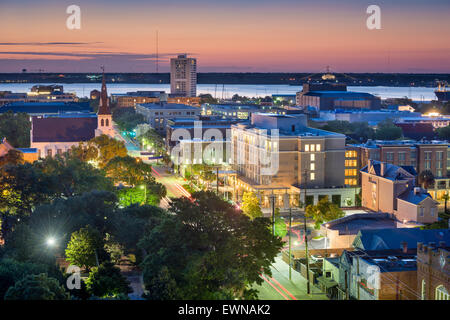 Charleston, Caroline du Sud, USA Centre-ville paysage urbain. Banque D'Images