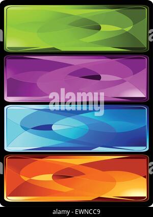 Ensemble de quatre bannières de couleur horizontale ou signets Illustration de Vecteur