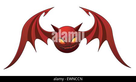 Le Mal rouge Bat - isolated on white Illustration de Vecteur