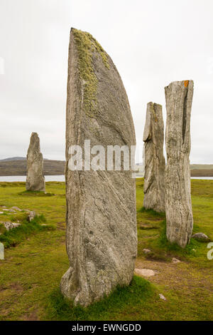 Callanish standing stones et cercle de pierre sur l'île de Lewis près de Stornoway, Outer Hebrides, Ecosse, Royaume-Uni. Le cercle de pierre est probablement le plus impressionnant cercle de pierre au Royaume-Uni, après Stonehenge. Banque D'Images