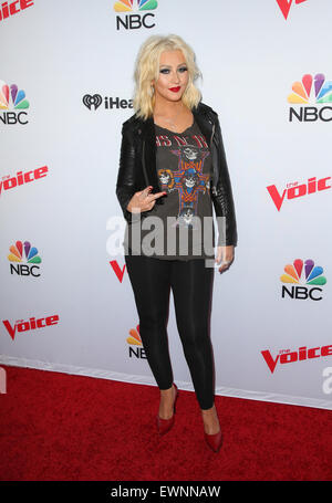 NBC's 'La voix' Saison 8 sur Pacific Design Center - Tapis rouge avec des arrivées : Christina Aguilera Où : Los Angeles, California, United States Quand : 23 Avr 2015 Banque D'Images