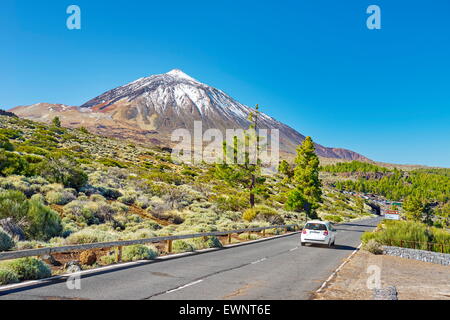 Tenerife - la route TF-24, le Parc National du Teide, Îles Canaries, Espagne Banque D'Images