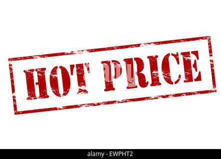 Timbres en caoutchouc avec texte prix chaud à l'intérieur, illustration Banque D'Images