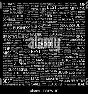 LEADER. Concept illustration. Tag graphique collection. Wordcloud collage. Illustration de Vecteur