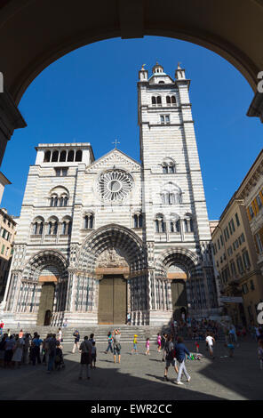 Gênes, Ligurie, Italie. Cathédrale gothique de San Lorenzo. Banque D'Images