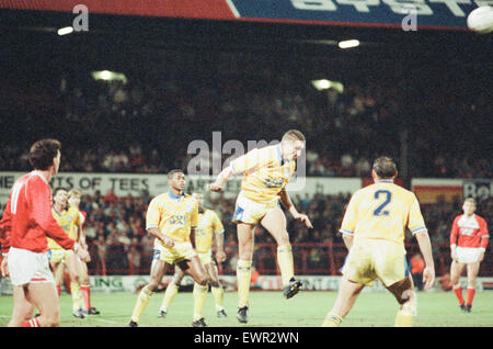 Middlesbrough 0-2 Leeds, Division 2 match de championnat à Ayresome Park, samedi 9 décembre 1989. Vinnie Jones Banque D'Images