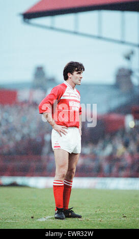 Middlesbrough 0-2 Leeds, Division 2 match de championnat à Ayresome Park, samedi 9 décembre 1989. Bernie Slaven Banque D'Images