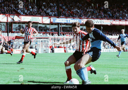 Sunderland 2-1 Middlesbrough, Division 2 match de championnat à Roker Park, dimanche 27 août 1989. Banque D'Images