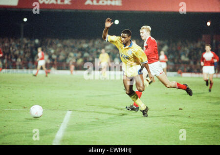 Middlesbrough 0-2 Leeds, Division 2 match de championnat à Ayresome Park, samedi 9 décembre 1989. Chris Fairclough Banque D'Images