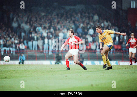 Middlesbrough 0-2 Leeds, Division 2 match de championnat à Ayresome Park, samedi 9 décembre 1989. Vinnie Jones Banque D'Images