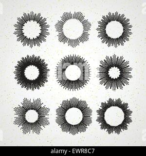 Ensemble de Sun burst rétro des formes. Vector illustration Illustration de Vecteur