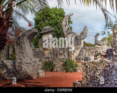 Mystère de l'architecture de la Coral Castle Banque D'Images