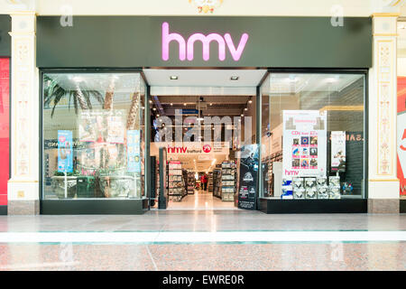 Magasin HMV, UK. Banque D'Images