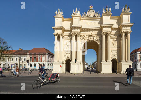 Porte de Brandebourg de Potsdam Brandebourg Banque D'Images