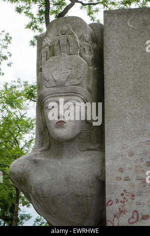 Paris,France,Pere Lachaise,cimetière,Paris,Oscar Wilde,,tombe, Banque D'Images