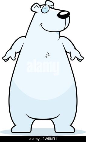 Une bonne caricature polar bear standing and smiling. Illustration de Vecteur