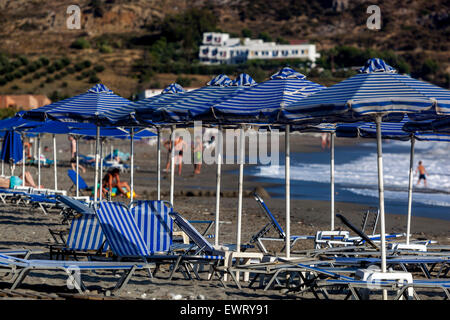 Plage de Plakias, au sud de la Crète, Grèce. Banque D'Images