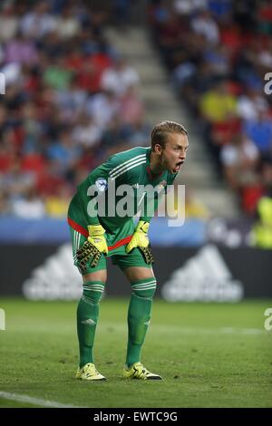 Prague, République tchèque. 30 Juin, 2015. Patrik Carlgren (SWE), 30 juin 2015 - Football/soccer : Championnat de 2015 dernier match entre la Suède U21 0(4)-0(3) Portugal U21 au stade de l'Eden, Prague, République tchèque. Credit : Mutsu Kawamori/AFLO/Alamy Live News Banque D'Images