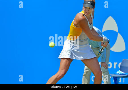 Garbine Muguruza (Espagne) à l'affiche à l'International Aegon, Eastbourne, 24 juin 2015 Banque D'Images