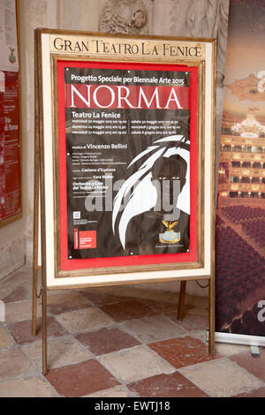 Norma Poster à la Fenice, Venise, Italie Banque D'Images