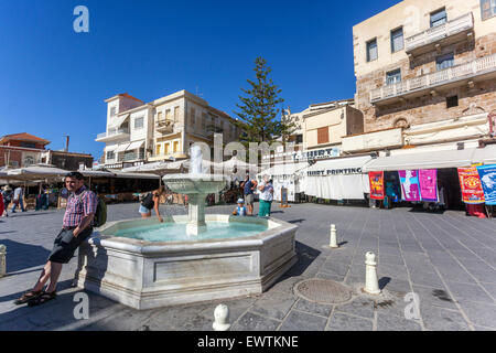 Vieux port vénitien de La Canée, Crète, îles grecques, Grèce, Europe Banque D'Images
