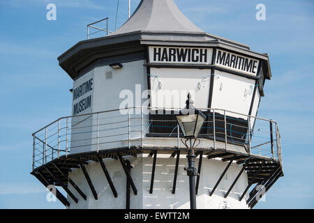 18e siècle La Basse Harwich Lighthouse (Harwich Maritime Museum), Harwich, Essex, Angleterre, Royaume-Uni Banque D'Images