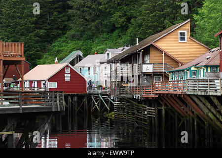 Célèbre Creek Street à Ketchikan, Alaska Banque D'Images