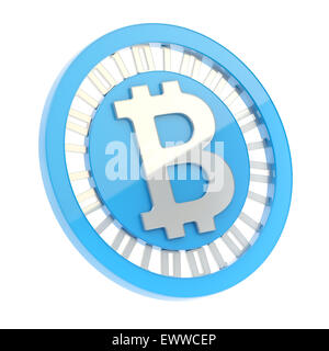 Symbole monétaire Bitcoin coin isolé Banque D'Images