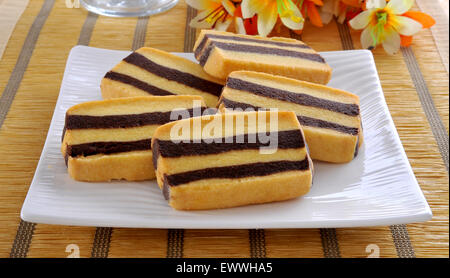 Sablés au Chocolat Traditionnel avec bandes - 2 Banque D'Images