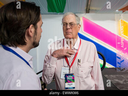 Aspen, Colorado, USA. 01 juillet, 2015. Le milliardaire conservateur DAVID KOCH assiste à l'Aspen Festival d'idées. Crédit : Brian Cahn/ZUMA/Alamy Fil Live News Banque D'Images