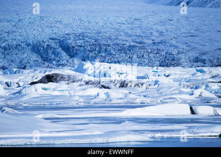 Langue dans le sud de l'Islande glacier en hiver Banque D'Images