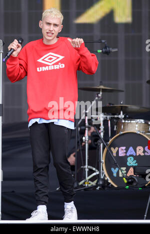 Ans et ans joue British Summertime Hyde Park 2015 le 21/06/2015 . Les personnes sur la photo : Olly Alexander. Photo par JEP Musique Photographie Banque D'Images