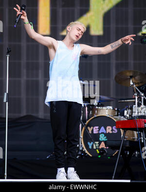 Ans et ans joue British Summertime Hyde Park 2015 le 21/06/2015 . Les personnes sur la photo : Olly Alexander. Photo par JEP Musique Photographie Banque D'Images