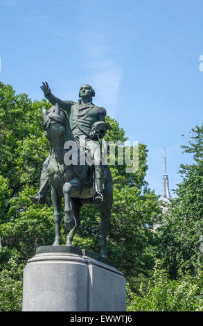 Statue de George Washington à cheval dans la région de Union Square à New York City Banque D'Images