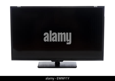 Une télévision écran plat avec écran vide vide isolé sur fond blanc Banque D'Images