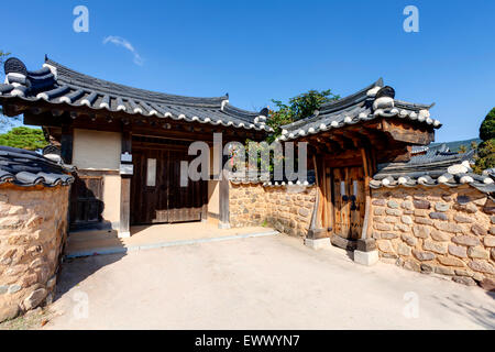 Maison traditionnelle coréenne Andong, Corée du Sud , Banque D'Images