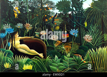 Henri Rousseau le rêve, 1910 huile sur toile. Le Museum of Modern Art, New York, USA. Banque D'Images