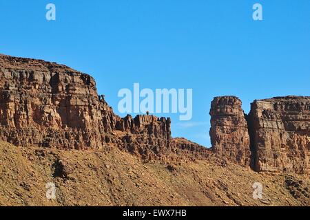 Des paysages de montagne à 10hrs pass, Atar, région d'Adrar, Mauritanie Banque D'Images