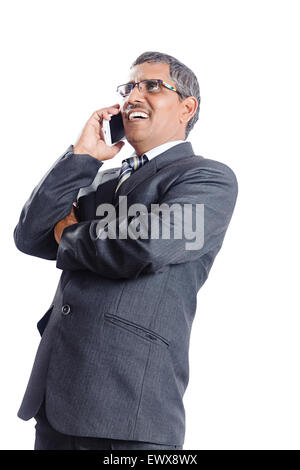 1 Indian Business Man Cell Phone Banque D'Images