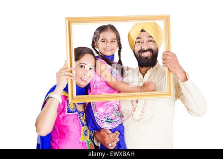 Les parents et la fille indienne Punjabi Photo Frame Banque D'Images