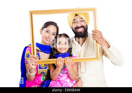 Les parents et la fille indienne Punjabi Photo Frame Banque D'Images