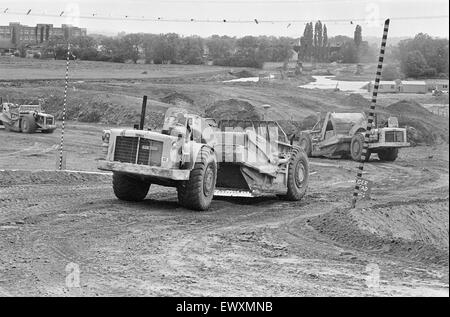 La construction de l'autoroute M4, juin 1970. Lecture Banque D'Images