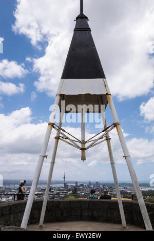 Au sommet du Mont Eden, Maungawhau, à Auckland, en Nouvelle-Zélande. Banque D'Images