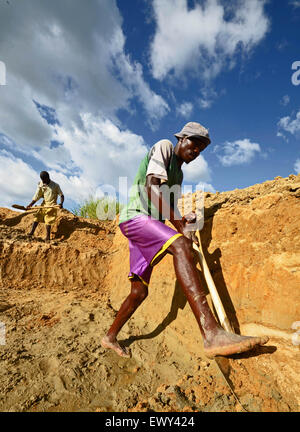 L'exploitation des mines de diamants en Sierra Leone, Kono. Banque D'Images