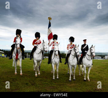 Royal Scots Dragoon Guards, Waterloo anniversaire à Penielheugh dans la région des Scottish Borders, 2015 Banque D'Images