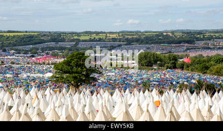 Festival de Glastonbury Tipis UK Banque D'Images