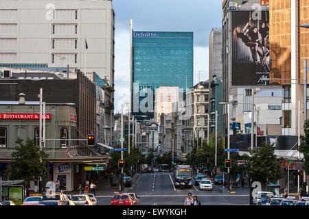 La rue Queen. Auckland, Nouvelle-Zélande Banque D'Images